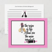 Roze en zwarte kaart voor mammaontvangst (Voorkant / Achterkant)