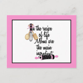 Roze en zwarte kaart voor mammaontvangst