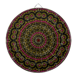 Roze en zwarte Kaleidoscoop Dartbord