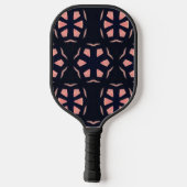 Roze en zwarte kaleidoscoop patroon pickleball paddle (Achterkant)