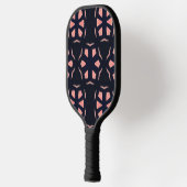 Roze en zwarte kaleidoscoop patroon pickleball paddle (Links)