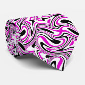 Roze en zwarte Kaleidoscoop Stropdas (Opgerold)