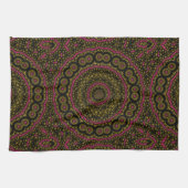 Roze en zwarte Kaleidoscoop Theedoek (Horizontaal)
