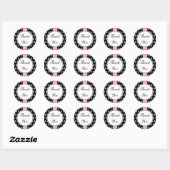 Roze en Zwarte Kant Bedankt Stickers (Vel)
