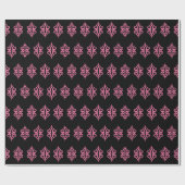 Roze en zwarte kantpatroon inpakpapier (Vlak)