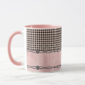 Roze en zwarte karos koffiemok mok (Links)