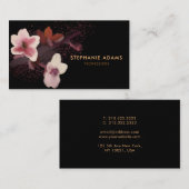 roze en zwarte kersen bloesem schilderen visitekaartje (Voorkant / Achterkant)