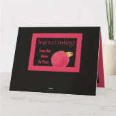 Roze en zwarte kerst Wenskaart Kaart (Achterkant)