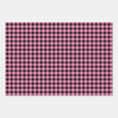 Roze en zwarte kerstboom inpakpapier vel (Voorkant 3)