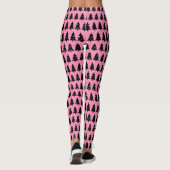 Roze en zwarte kerstboom leggings (Achterkant)