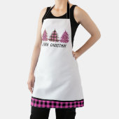 Roze en Zwarte Kerstboom Trio Schort (Insitu)