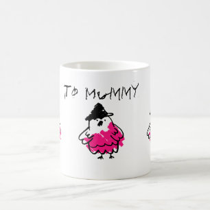 Roze en zwarte kinder krayonkaktekening koffiemok
