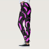 Roze en Zwarte Kiteboarding Sails Patroon Kites Leggings (Links)