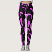 Roze en Zwarte Kiteboarding Sails Patroon Kites Leggings (Voorkant)