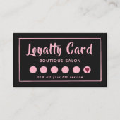 Roze en zwarte klant klantenkaartje (Voorkant)