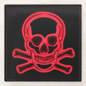 Roze en zwarte kleuren, digitale kunst glazen onderzetter (Voorkant)