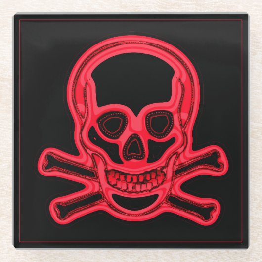 Roze en zwarte kleuren, digitale kunst glazen onderzetter (Voorkant)