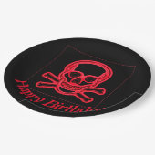 Roze en zwarte kleuren, digitale kunst papieren bordje (Gekanteld)