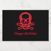 Roze en zwarte kleuren, digitale kunst personalise likeurfles etiket (Enkel label)