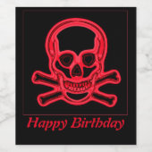 Roze en zwarte kleuren, digitale kunst personalise wijn etiket (Enkel label)