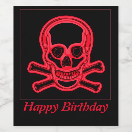 Roze en zwarte kleuren, digitale kunst personalise wijn etiket (Enkel label)