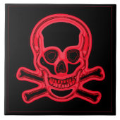 Roze en zwarte kleuren, digitale kunst tegeltje (Voorkant)