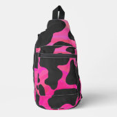 Roze en zwarte Koe afdrukken Sling Bag (Voorkant)