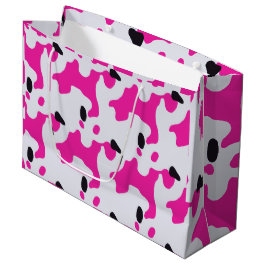 Roze en Zwarte Koe Print Pattern Groot Cadeauzakje