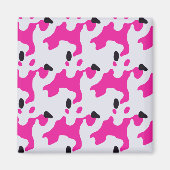 Roze en Zwarte Koe Print Pattern Magneet (Voorkant)