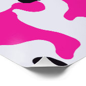 Roze en Zwarte Koe Print Pattern Perfect Poster (Hoek)
