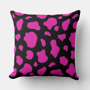 Roze en zwarte koeienprint decoratieve kussen