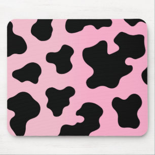 Roze en zwarte koeienprint western cowgirl feest muismat