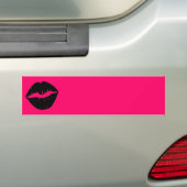 Roze en Zwarte Kus Bumpersticker (Op auto)