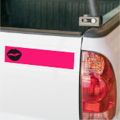 Roze en Zwarte Kus Bumpersticker (Op Truck)
