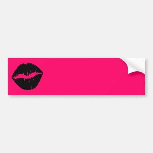 Roze en Zwarte Kus Bumpersticker (Voorkant)