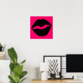 Roze en Zwarte Kus Poster (Thuiskantoor)