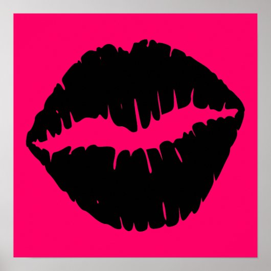 Roze en Zwarte Kus Poster (Voorkant)