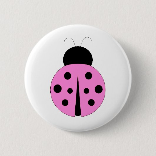 Roze en zwarte Ladybug Ronde Button 5,7 Cm (Voorkant)