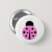 Roze en zwarte Ladybug Ronde Button 5,7 Cm (Voorkant /achterkant)