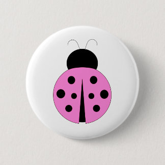 Roze en zwarte Ladybug Ronde Button 5,7 Cm