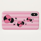 Roze en zwarte ladybug Striped Patroon Case-Mate iPhone Case (Achterkant (horizontaal))