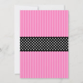 Roze en zwarte Ladybug Striped Stippen Baby shower Kaart (Achterkant)