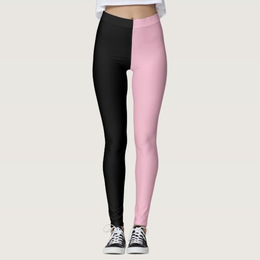 Roze en zwarte Leggings (Voorkant)