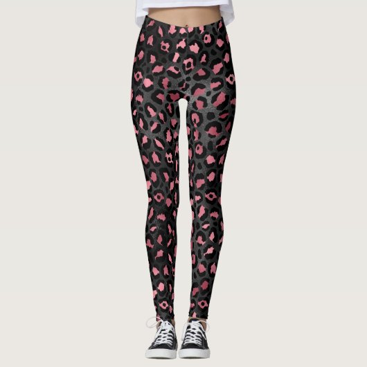 Roze en zwarte Leggings Oerwoud (Voorkant)