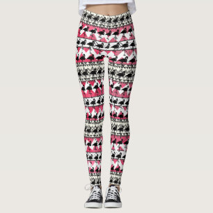Roze en zwarte Leggings van het Patroon Aztec