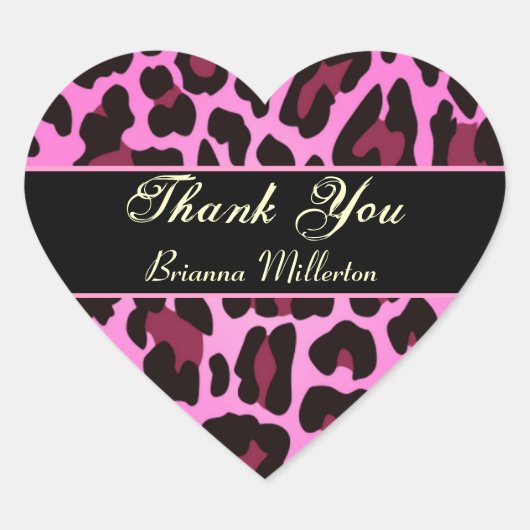 Roze en zwarte Leopard Party Sticker (Voorkant)