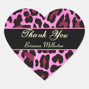 Roze en zwarte Leopard Party Sticker