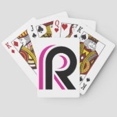 Roze en Zwarte Letter R Pokerkaarten (Achterkant)