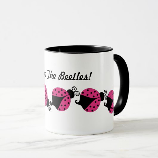 Roze en zwarte lieveheersbeestje koffie Mok (Voorkant rechts)