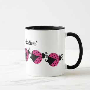 Roze en Zwarte Lieveheersbeestje Koffiemok Mok